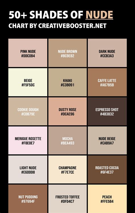 nude colors names|60 Shades of Nude Color with Names, Hex, RGB, & CMYK